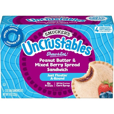 Smucker's Uncrustables Frozen Peanut Butter & Mixed Berry Spread Sandwich - 8oz/4ct