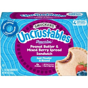 Smucker's Uncrustables Frozen Peanut Butter & Mixed Berry Spread Sandwich - 8oz/4ct - 1 of 4