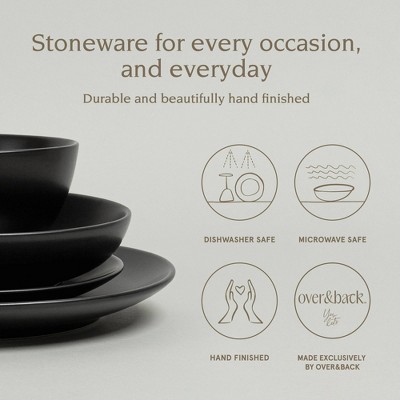 Elegant White Ceramic Dinnerware Set - Service for 4