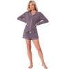 INSPIRE CHIC Women's Soft Button Up with Pockets Notch Collar Long Sleeve and Shorts Lounge Set - 2 of 4