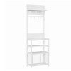 Entryway Coat Rack, 4-In-1 Hall Tree with Shoe Storage 4 Hooks, Metal Shoe and Coat Rack with Console Table, Entryway Organizer for Living Room - 2 of 4