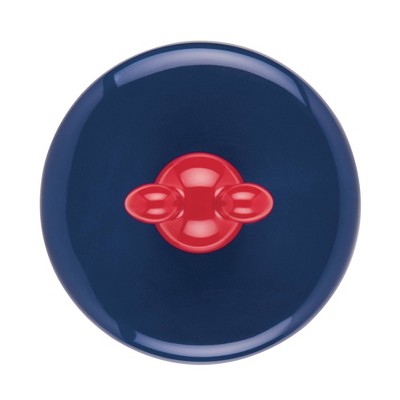 Bon Voyage White Ceramic Food Storage Jar Set with Red and Blue Lids