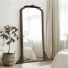 Lirago Arch Solid Wood Mirror Ornate Mirror Wall Mirror Retro Mirror with Carved Frame 67x28 Caramel - 3 of 4