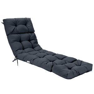 Costway 73'' Lounge Chaise Cushion Padded Recliner Cushion Indoor Outdoor Navy/Orange/Black/Dark Orange/Beige/Gray/Brown - 1 of 4