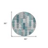 Dark Blue Aqua And Gray Geometric Washable Indoor Outdoor Area Rug - 3 of 4