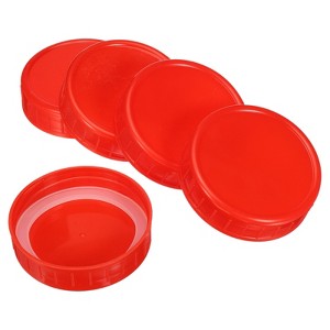 Unique Bargains Regular Mouth Plastic Mason Jar Lids with Silicone Sealing Ring 24 Pcs - 1 of 4