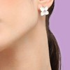 SOHI Women's White Flora Stud Earrings - 3 of 3