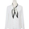 Elerevyo Women's Simple Striped Contrast Color Long Silky Rhombus Scarves Neckerchief 1Pc - 2 of 4