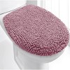 Home Mart Goods 2 Piece Set Mauve Soft Cozy Plush Chenille Bath Mat Bathroom Rug & Toilet Seat Cover - 2 of 3