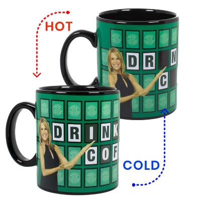 Just Funky Wheel of Fortune "Drink More Coffee" Color-Changing Mug | Holds 16 Ounces
