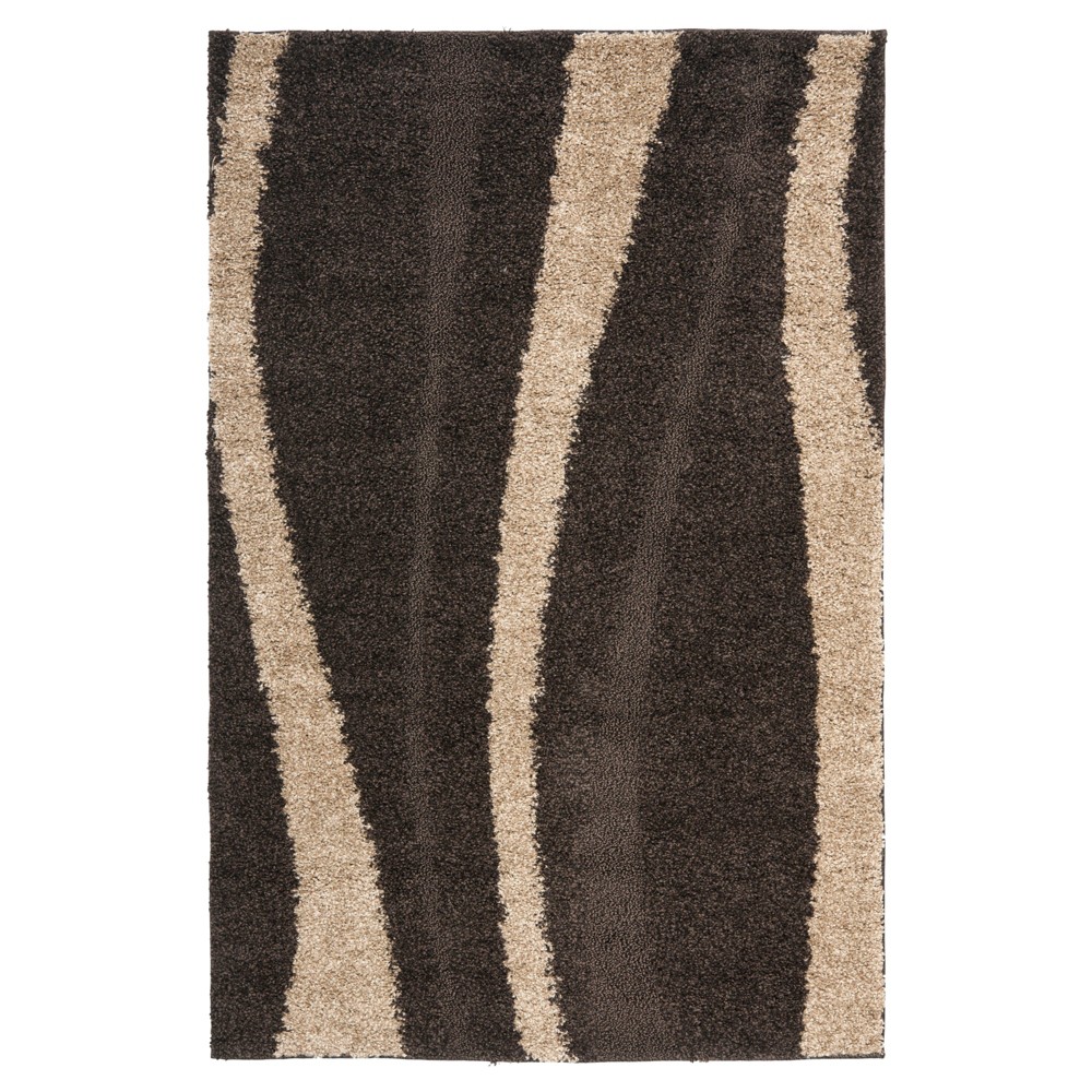 Dark Brown/Beige Abstract Tufted Accent Rug - (3'3inx5'3in) - Safavieh