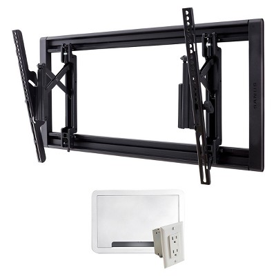 Sanus VLT7-B2 Large Advanced Tilt 4D TV Wall Mount for 42"-90" TVs and 9" TV Media In-Wall Box with Power Supply Kit