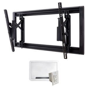 Sanus VLT7-B2 Large Advanced Tilt 4D TV Wall Mount for 42"-90" TVs and 9" TV Media In-Wall Box with Power Supply Kit - 1 of 4