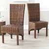 Ridge 18" Rattan Side Chair (Set of 2) - FOX6523 - Pecan Brown - Safavieh Couture - 3 of 4