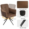 GDFStudio Bobby Modern 19“ Linen Upholstered Swivel Chair with Iron Tube Legs(Set of 2) - 4 of 4