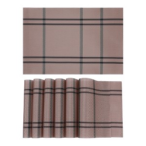 REGALWOVEN PVC Non-Slip Heat-Resistant Washable Table Placemat 18 x 12 Inch 6 Pcs - 1 of 4
