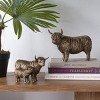 TopComfy Decorative Holiday Scene Props Highland Cow Statue Farmhouse Decor Decorative Objects Home Decoration for Living Room, Gold, 14"*12"*8" - 2 of 4