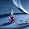 Classic Pendant Necklace with Pear Cut Simulated Ruby, Sapphire, Birthstone Gifts for Women - 3 of 4