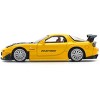 Mazda RX7 (FD) "RE Amemiya" Widebody RHD (Right Hand Drive) Yellow with Carbon Hood 1/64 Diecast Model Car by Pop Race - 3 of 4