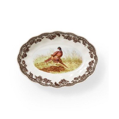 Spode Woodland Pheasant Oval Fluted Dish - Perfect for Thanksgiving