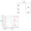 Gulches Modern Kitchen Island - 47" Wide Bar Table with One Cabinet, Five Shelves, White-Natural Oak Finish, Model VersatileSpace - 3 of 4