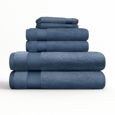 6 Piece Bath Towels Set, 100% Super Plush Premium Cotton - Becky