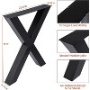 2 Metal Table Legs Wide Dining Legs, Heavy Duty 3.9'' Width Box Section Square X Frame, Desk Legs Industrial Black Table Legs - 3 of 4
