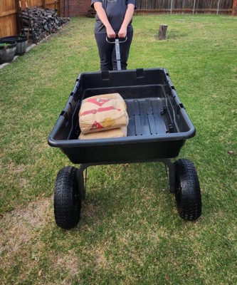 Gorilla Carts Heavy Duty Poly Yard Dump Cart Garden Wagon, Utility Wagon  With Easy To Assemble Steel Frame, 1500 Pound Capacity, And 15 Inch Tires :  Target