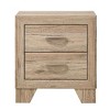 Vynxaria Natural 2-Drawer Nightstand, Kenlin Drawer Glides (Safety Stop), Dovetail Joints, Metal Handle, 4" Wooden Tapered Legs - 3 of 4