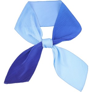 INSPIRE CHIC Women's Solid Contrast Color Pleated Long Satin Neck Scarves 49.2"x4.3" 1 Pc - 1 of 4