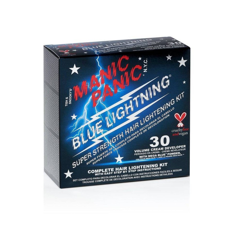Photos - Hair Dye Manic Panic Blue Lightning Hair Bleach Kit 30 Volume with Mega Blue Powder