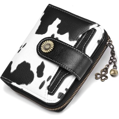 BEAFUP Women’s RFID Blocking Leather Wallet - Genuine Leather Small Bifold with Zipper Pocket & ID Window for Daily Use,Travel,Gift