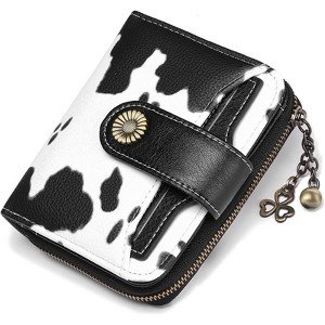 FATMOON  Women’s RFID Blocking Leather Wallet - Genuine Leather Small Bifold with Zipper Pocket & ID Window for Daily Use,Travel,Gift - 1 of 4