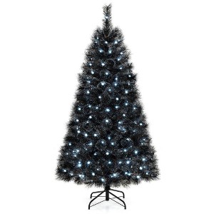 Resenkos Small Black Artificial Halloween Christmas Tree with Cool White LEDs - Black - 1 of 4