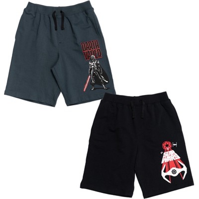 Star Wars TIE Fighter Darth Vader Little Boys French Terry 2 Pack Shorts Black / Grey 6
