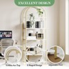 Arched Bookshelf 5-Tier Tall Standing Display Racks Metal Frame Modern Wood Storage Rack Shelf for Living Room Home Office - 2 of 4