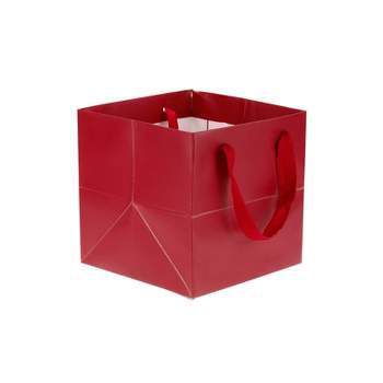 25-Pack Red Gift Bags with Handles - Small Paper Treat Bags for Birthday,  Wedding, Retail (5.3x3.2x9 In) 