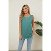 Women's Sleeveless Ruffle Detail T-Shirt | Round Neck Casual Solid Top for Women - 2 of 4