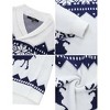 Clearlove Mens Ugly Christmas Sweaters Snowflakes Holiday Reindeer Printed Shawl Collar Knitted Long Sleeve Pullover Jumpers - 4 of 4