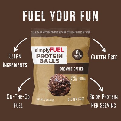 simplyFUEL Brownie Batter Whey Protein Balls - 8g Protein - 8oz