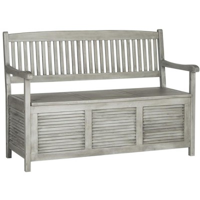 Transitional Gray Acacia Wood Storage Bench - 50"