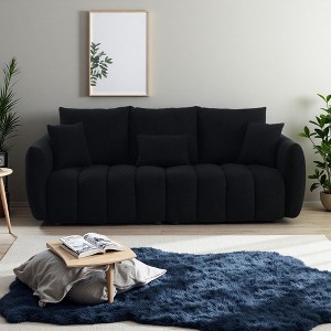82" Teddy 3-Seater Sofa with Plush Cushions - 1 of 4