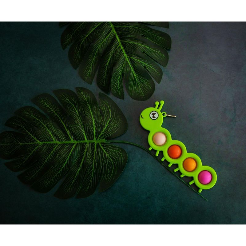 BOB Gift Pop Fidget Toy Green Caterpillar 4-Button Bubble Popping Game, 3 of 8