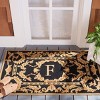 Monogram MON219 Hand Hooked Outdoor Door Mat - Black - 2'6"x4' - Safavieh - 2 of 2