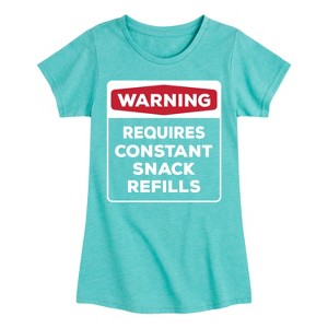 Girls' - Instant Message - Warning Fitted Short Sleeve Graphic T-Shirt - 1 of 4
