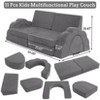 11pcs Modular Kids Play Couch, Convertible Foam Floor Sofa Sectional for Toddlers - Creative Play Furniture for Playroom Bedroom, Lake Blue/Grey - 3 of 4
