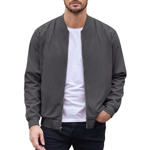 COOFANDY Men's Cotton Bomber Jacket Lightweight Flight Jackets Casual Softshell Varisty Jacket - 1 of 4