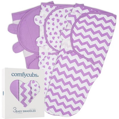 Swaddle Blankets for Baby Girl & Boy 3 Pack Sleep Sack Velcro by Comfy Cubs