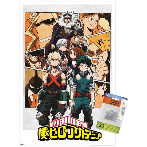 Trends International My Hero Academia: Season 6 - Teaser Key Art Unframed  Wall Poster Print Clear Push Pins Bundle 14.725 X 22.375 : Target