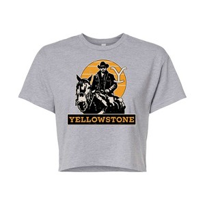 Women's - Yellowstone - Rip Riding Horseback Cropped Graphic T-Shirt - 1 of 4